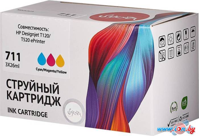 Картридж Sakura Printing SIP2V32A (аналог HP 711 Tri-colour) в Минске