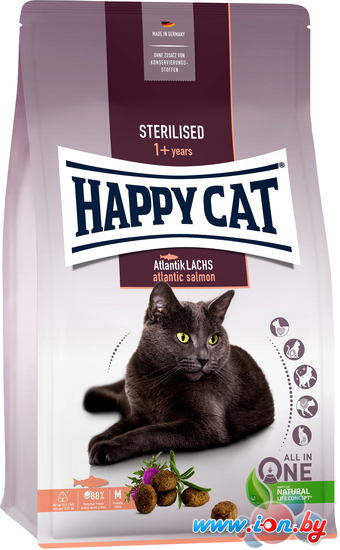 Сухой корм для кошек Happy Cat Sterilised Adult Atlantik-Lachs Лосось 4 кг в Гомеле