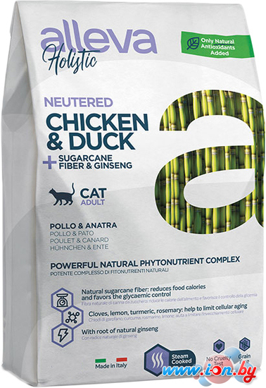 Сухой корм для кошек Alleva Holistic Adult Chicken & Duck + Sugarcane fiber & Ginseng 400 г в Гомеле