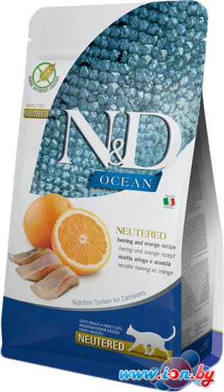 Сухой корм для кошек Farmina N&D Grain Free Ocean Herring & Orange Adult Neutered 5 кг в Могилёве