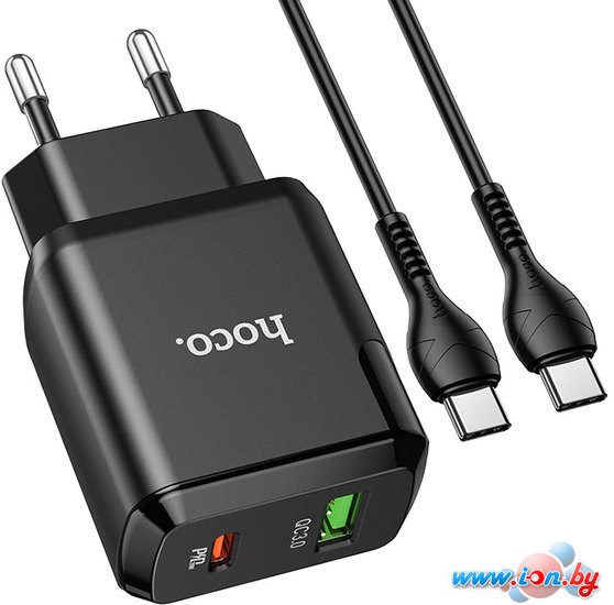 Сетевое зарядное Hoco N5 Favor Type-C (черный) в Могилёве