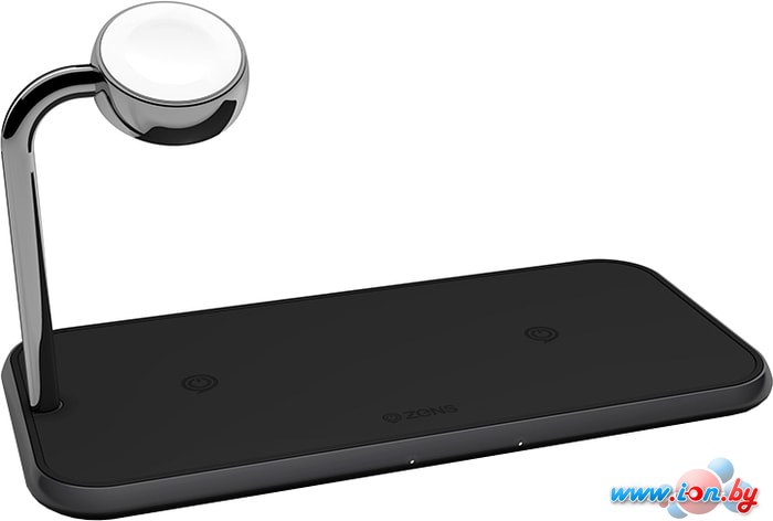 Беспроводное зарядное Zens Dual+Watch Aluminium Wireless Charger (черный) в Могилёве