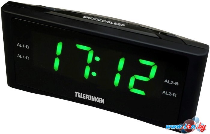 Настольные часы TELEFUNKEN TF-1712 (черный/зеленый) в Бресте