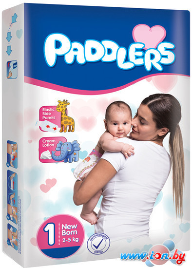 Подгузники Paddlers Newborn 2-5 кг (48 шт) в Могилёве