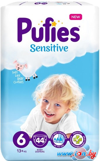 Подгузники Pufies Sensitive Extra Large 6 (44 шт) в Бресте