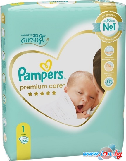 Подгузники Pampers Premium Care 1 Newborn (66 шт) в Могилёве