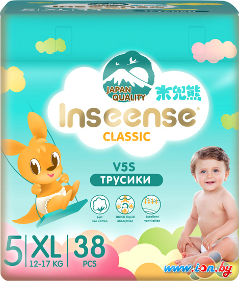 Подгузники Inseense Classic V5S XL 12-17 кг InsCV5SXL38Emer (38 шт) в Гомеле