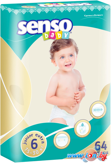 Подгузники Senso Baby Ecoline Junior Extra 6 (64 шт) в Могилёве