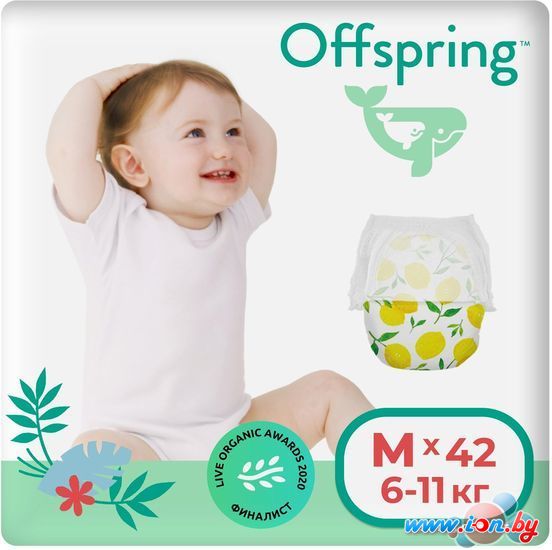 Трусики-подгузники Offspring M 6-11кг Лимоны (42 шт) в Могилёве