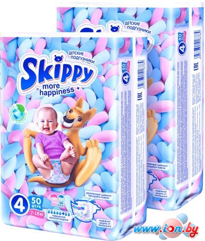 Подгузники Skippy More Happiness Plus 4 (100 шт) в Бресте