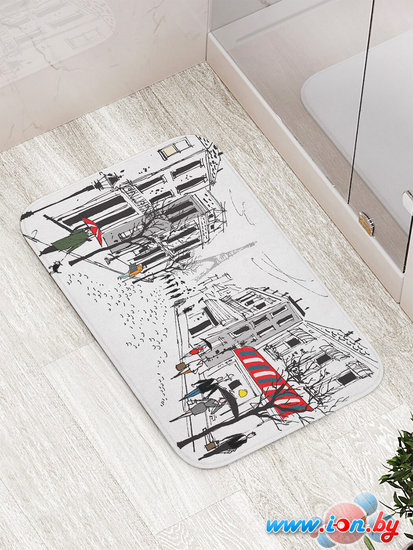 Коврик для ванной JoyArty Дождливый Париж bath_14713 в Могилёве