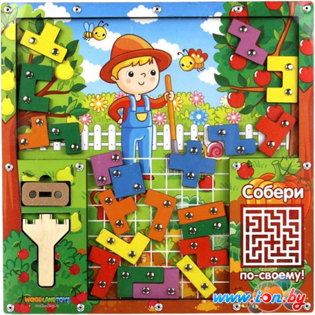 Развивающая игра WoodLand Toys Тетрис магнитный. Огород 065301 в Могилёве