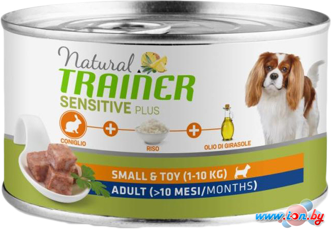 Консервированный корм для собак Trainer Natural Sensitive Plus Adult Small & Toy with Coniglio 150 г в Гомеле