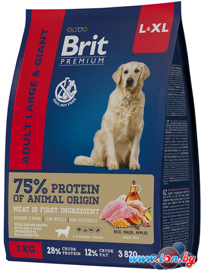 Сухой корм для собак Brit Premium Dog Adult Large and Giant курица 3 кг в Гомеле