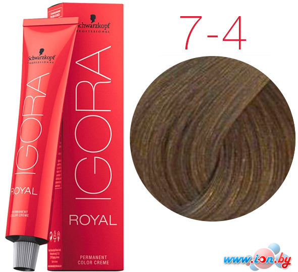 Крем-краска для волос Schwarzkopf Professional Igora Royal Permanent Color Creme 7-4 60 мл в Бресте