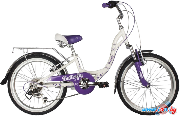 Детский велосипед Novatrack Butterfly 6.V 20 2022 20SH6V.BUTTERFLY.VL22 (белый/фиолетовый) в Могилёве