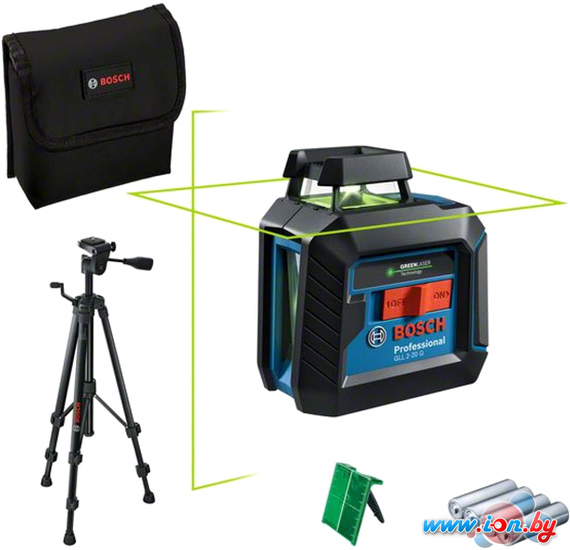 Лазерный нивелир Bosch GLL 2-20 G Professional 0601065001 (сумка, штатив, 4xAA) в Могилёве