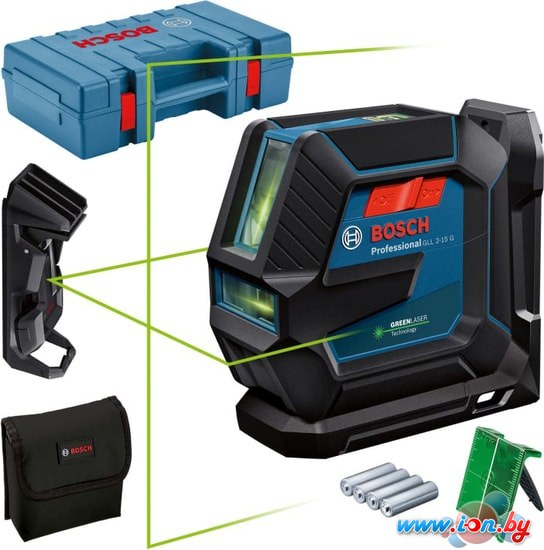 Лазерный нивелир Bosch GLL 2-15 G Professional 0601063W02 (LB 10 + DK 10, кейс) в Могилёве