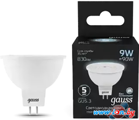 Светодиодная лампочка Gauss MR16 9W 830lm 4100K GU5.3 LED 101505209 в Бресте