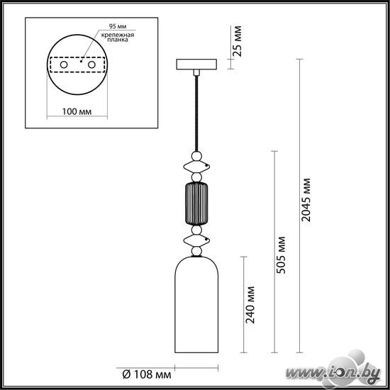 Подвесная люстра Odeon Light Classic 4861/1A в Гродно