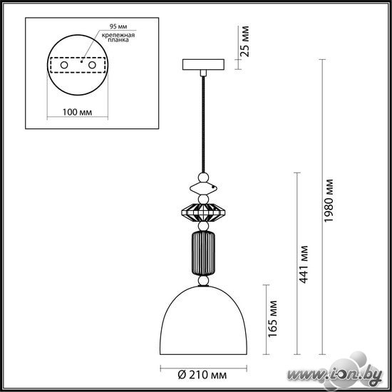 Подвесная люстра Odeon Light Classic 4861/1C в Гродно