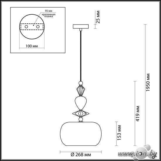 Подвесная люстра Odeon Light Classic 4855/1A в Гомеле