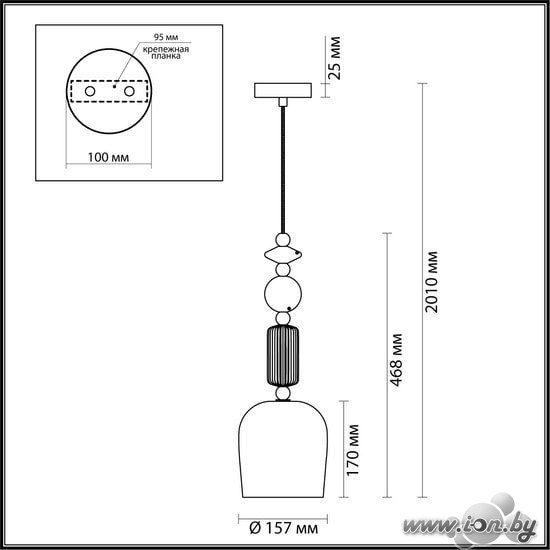 Подвесная люстра Odeon Light Classic 4861/1 в Бресте