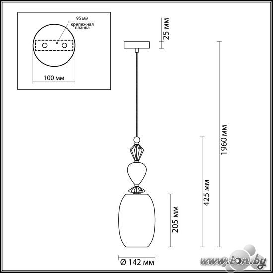 Подвесная люстра Odeon Light Classic 4855/1B в Могилёве