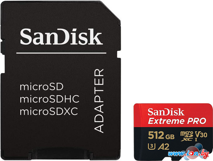 Карта памяти SanDisk Extreme PRO microSDXC SDSQXCD-512G-GN6MA 512GB (с адаптером) в Минске