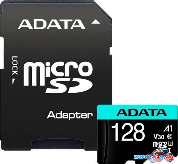 Карта памяти A-Data Premier Pro AUSDX128GUI3V30SA2-RA1 microSDXC 128GB (с адаптером) в Минске