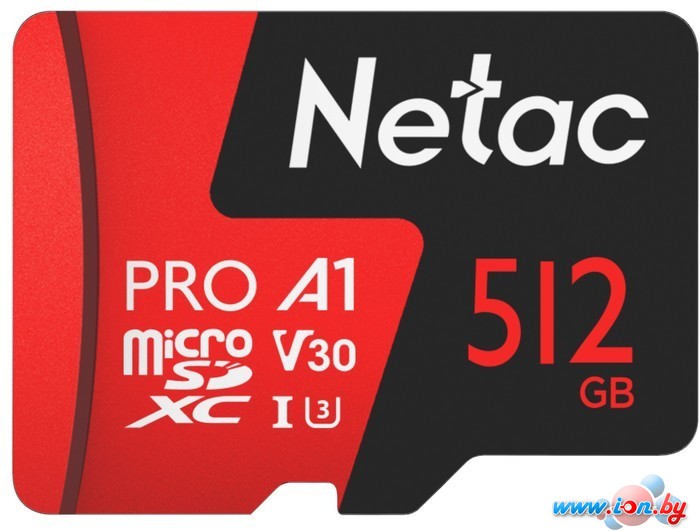 Карта памяти Netac MicroSDXC 512GB V30/A1/C10 Netac P500 Extreme Pro с адаптером в Витебске