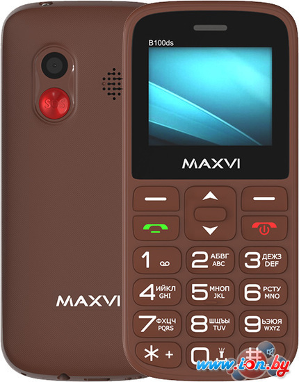 Кнопочный телефон Maxvi B100ds (коричневый) в Бресте