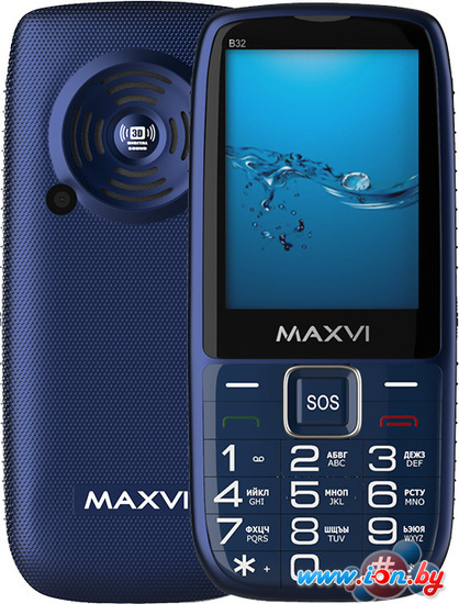 Кнопочный телефон Maxvi B32 (синий) в Минске