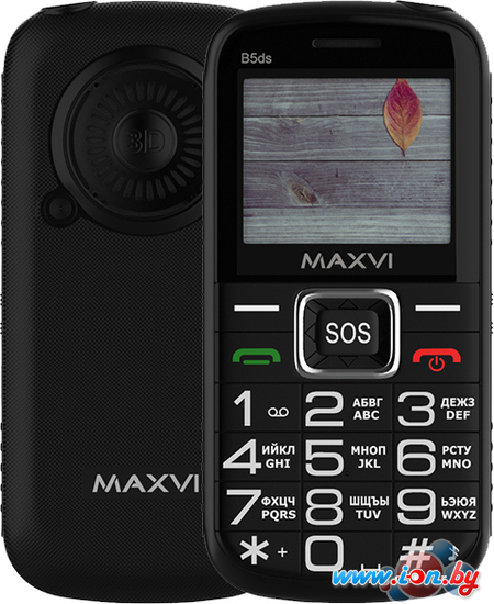 Кнопочный телефон Maxvi B5ds (черный) в Минске