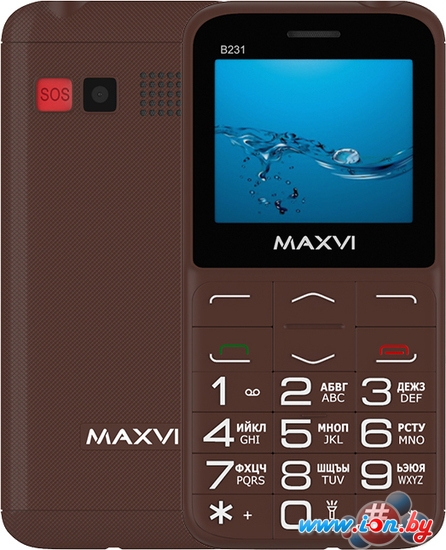 Кнопочный телефон Maxvi B231 (коричневый) в Минске