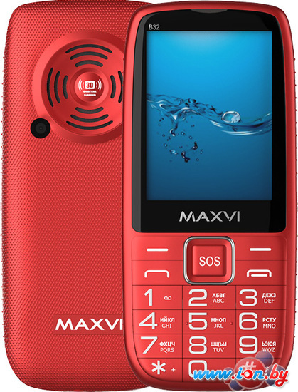 Кнопочный телефон Maxvi B32 (красный) в Гомеле