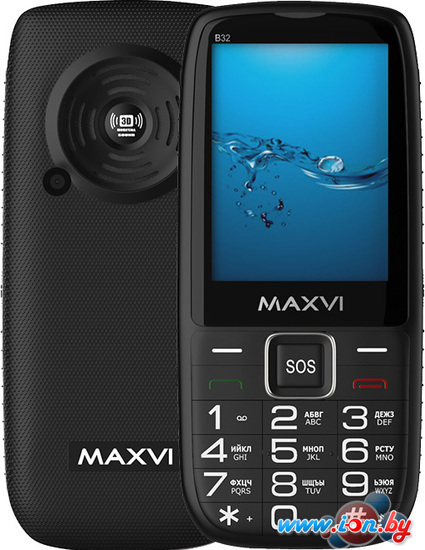 Кнопочный телефон Maxvi B32 (черный) в Витебске