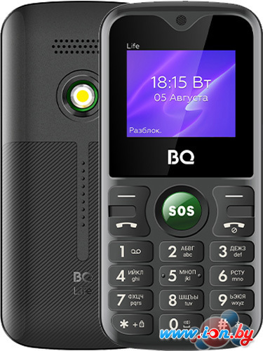 Кнопочный телефон BQ-Mobile BQ-1853 Life (черный/зеленый) в Гомеле