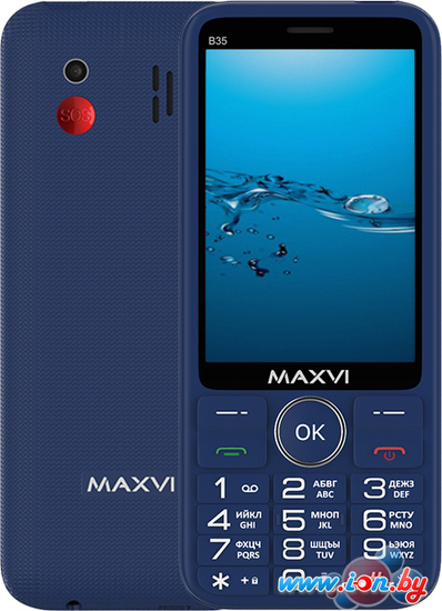 Кнопочный телефон Maxvi B35 (синий) в Минске