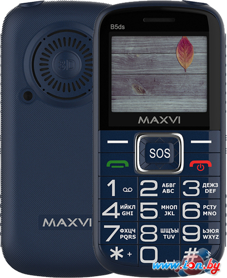 Кнопочный телефон Maxvi B5ds (синий) в Минске