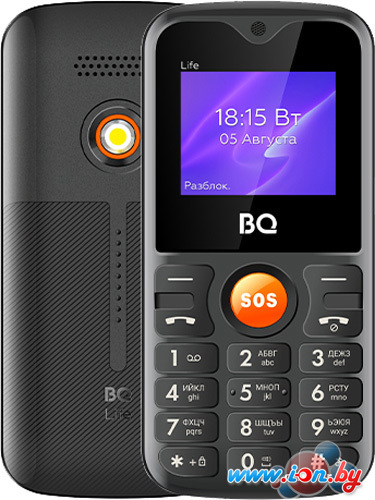 Кнопочный телефон BQ-Mobile BQ-1853 Life (черный/оранжевый) в Гомеле