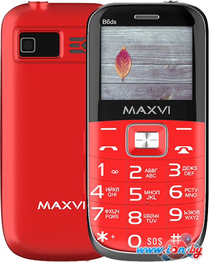 Кнопочный телефон Maxvi B6ds (красный) в Минске