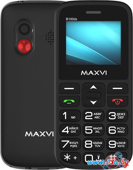 Кнопочный телефон Maxvi B100ds (черный) в Витебске