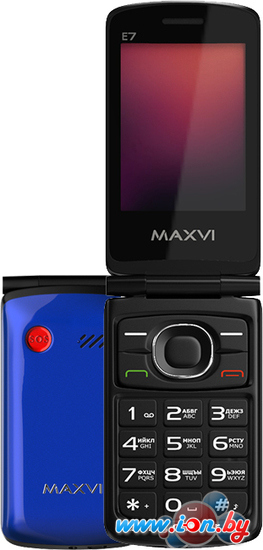 Кнопочный телефон Maxvi E7 (синий) в Минске