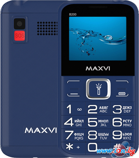 Кнопочный телефон Maxvi B200 (синий) в Могилёве