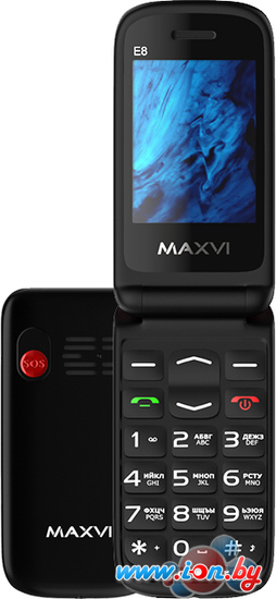 Кнопочный телефон Maxvi E8 (черный) в Бресте