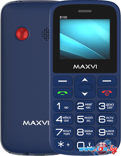 Кнопочный телефон Maxvi B100 (синий) в Витебске