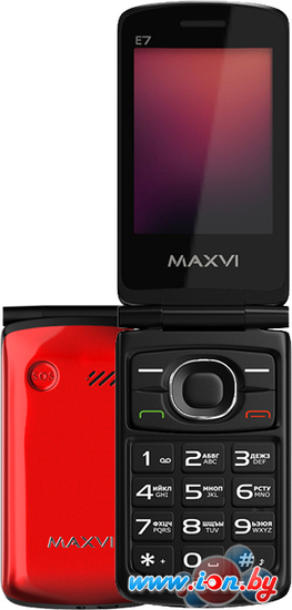 Кнопочный телефон Maxvi E7 (красный) в Минске