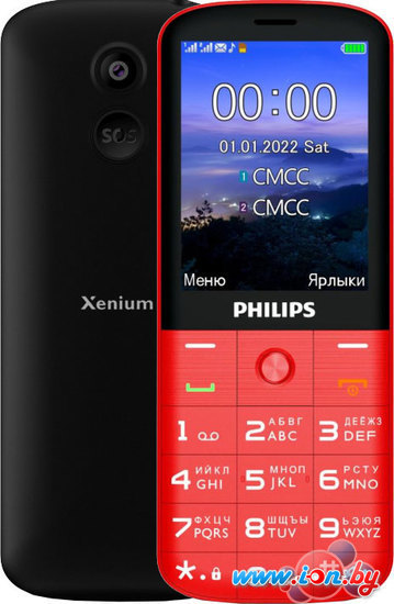 Кнопочный телефон Philips Xenium E227 (красный) в Гродно