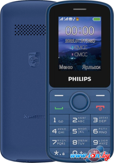 Кнопочный телефон Philips Xenium E2101 (синий) в Минске